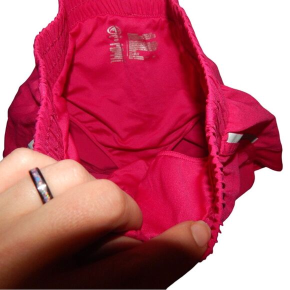 ATHLETIC WORKS girls medium 7/8 solid magenta hot pink activewear shorts - Picture 3 of 6